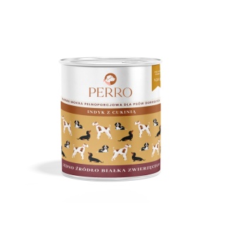 PERRO Indyk z cukinią – monobiałkowa formuła dla psów dorosłych 850g