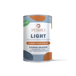 PERRO LIGHT Karma mokra Konina z warzywami – monobiałkowa formuła dla psów dorosłych 400g