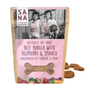 SANA Burger wołowy z malinami i szpinakiem 100g