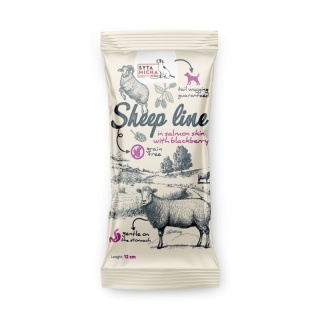 Syta Micha - Sheep Line Kość do żucia Owca w skórze łososia z jeżyną 12cm