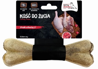 Syta Micha - kość do żucia dla psa z kaczką i malinami 13,5 cm