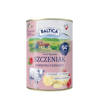 BALTICA karma mokra dla szczeniąt Jagnięcina z bananem 400g