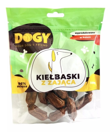 DOGY kiełbaski z zająca 100g