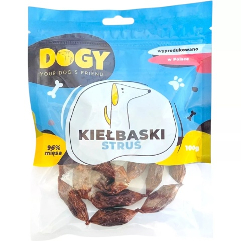 DOGY kiełbaski ze strusia 100g