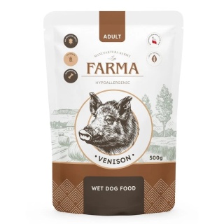 FARMA Manufaktura Dziczyzna karma mokra dla psa 500g