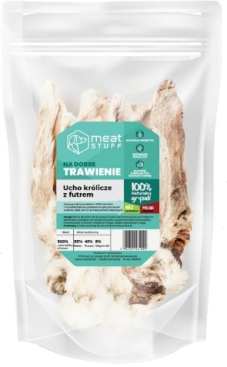 MEAT STUFF - Ucho królicze z futrem (doypack 250g)