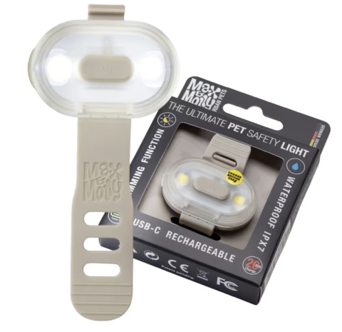 Max and Molly lampka dla psa beżowa LED