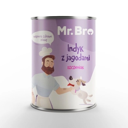 Mr. Bro karma mokra dla szczeniąt Indyk z jagodami 400g