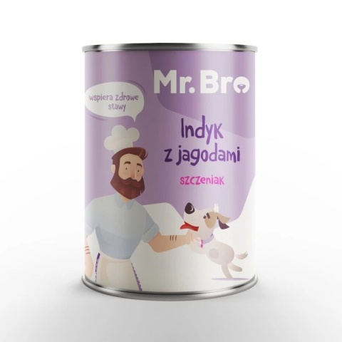 Mr. Bro karma mokra dla szczeniąt Indyk z jagodami 400g
