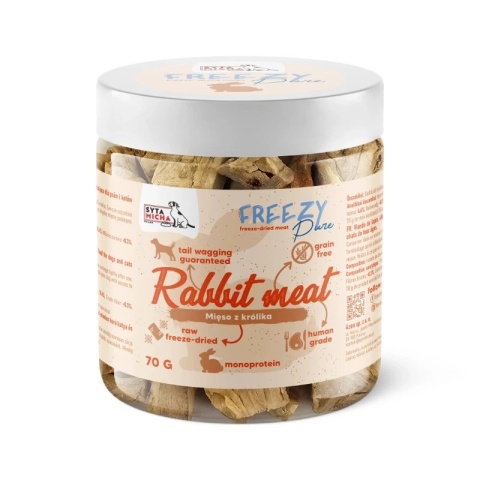 Syta Micha FREEZY PURE liofilizowane mięso z królika 70g
