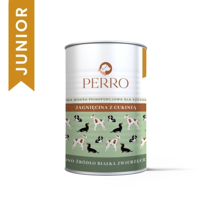 PERRO Gourmet JUNIOR Jagnięcina z cukinią – monobiałkowa formuła dla szczeniąt wszystkich ras 400g