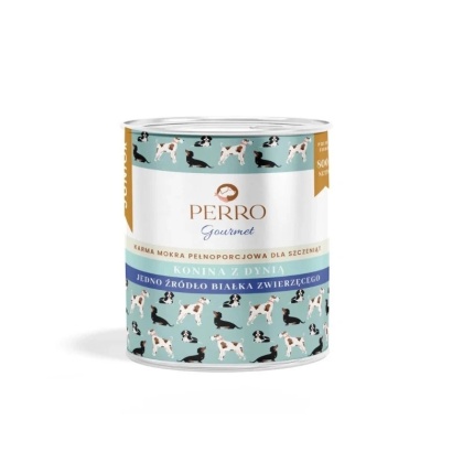 PERRO Gourmet JUNIOR Konina z dynią – monobiałkowa formuła dla szczeniąt wszystkich ras 800g