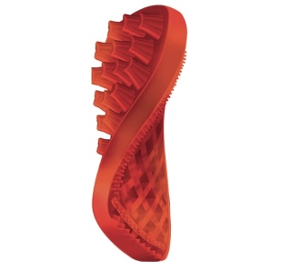 Pet+Me - Firm Silicone Brush Red - Szczotka silikonowa dla psa, do gęstej i długiej sierści z grubym podszerstkiem