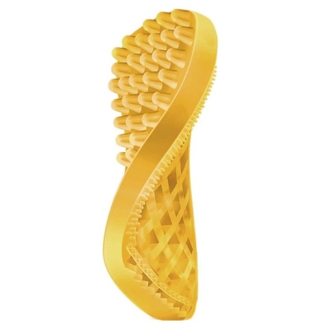 Pet+Me Medium Silicone Brush Yellow - szczotka silikonowa dla psa, o sierści krótkiej i gęstej, długiej lub szorstkowłosego