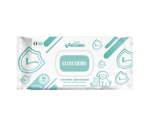 Record Salviette Clorexidina - chusteczki z chlorheksydyną dla psa i kota 40 szt.