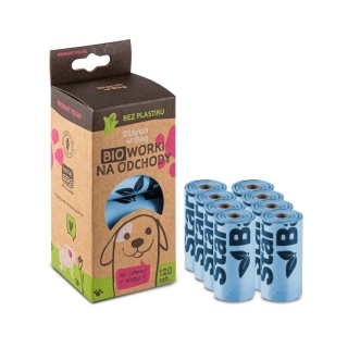 StarchBag BIOworki na odchody 8 x 15 szt. niebieskie