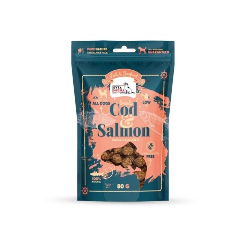 Syta Micha Fish & Seafood Przysmaki z łososiem dla psa 80g