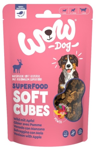 WOW SUPERFOOD Soft Cubes dziczyzna z jabłkiem miękkie przysmaki 150 g